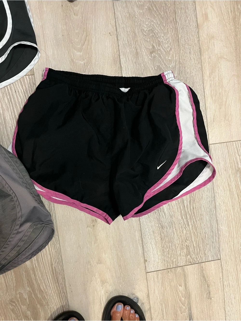 Lot of 7 medium Nike Women's Black and Gray Running Shorts